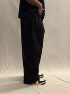 COZY STRAIGHT LEG SWEATS - BLACK